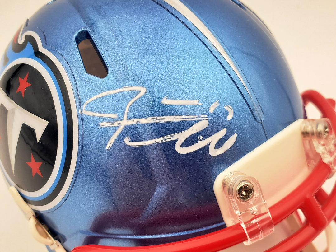Ryan Tannehill Signed Titans Flash Blue Speed Mini Helmet Beckett #WN46893