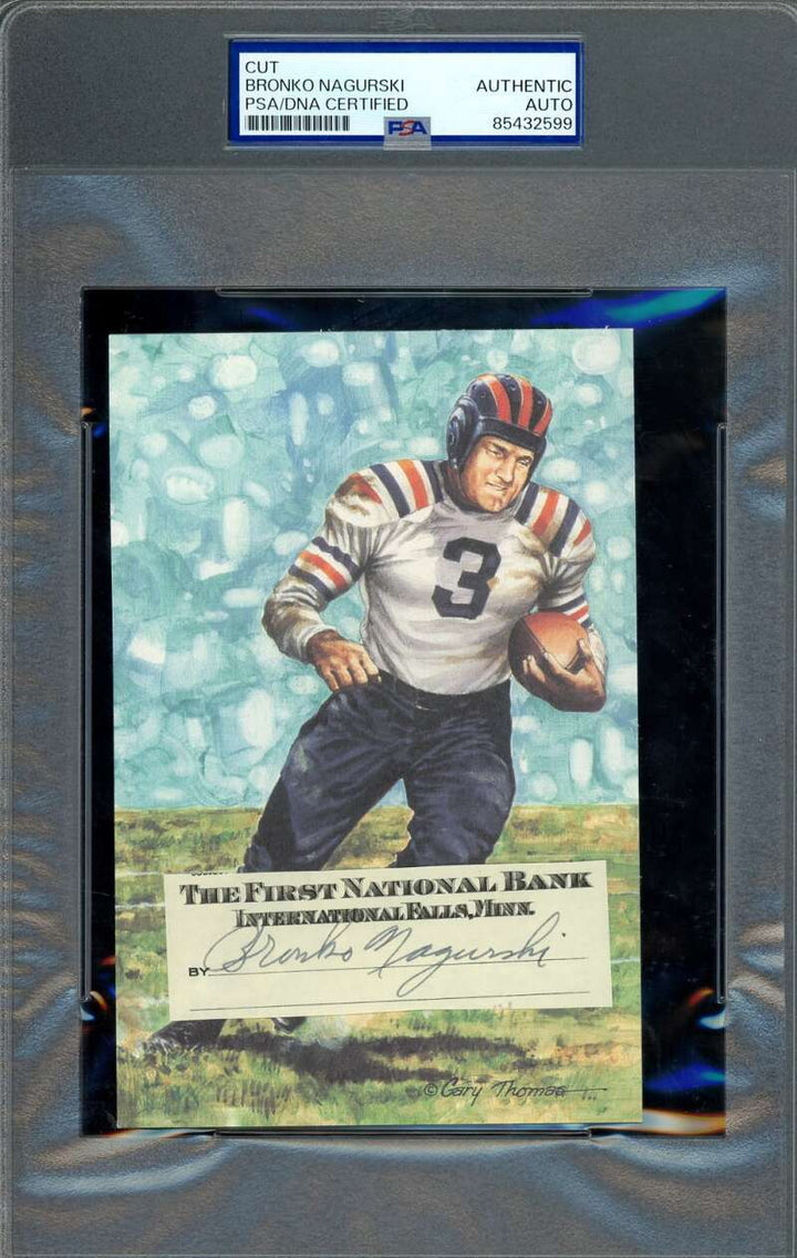 Bronko Nagurski PSA DNA Signed Goal Line Art Card GLAC Bears