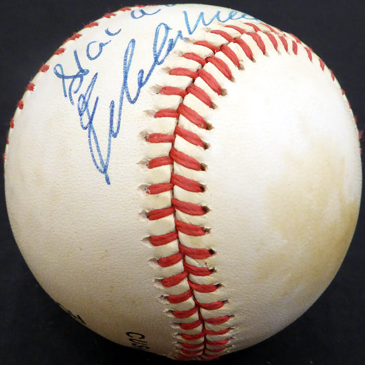 Hank Aaron & Eddie Mathews Signed NL Baseball Milwaukee Braves Beckett