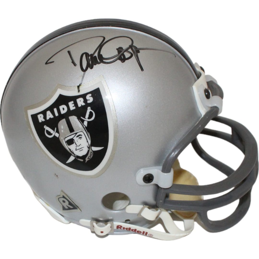 Dave Casper & Bob Golic Signed Raiders VSR4 Replica Mini Helmet BAS 44153