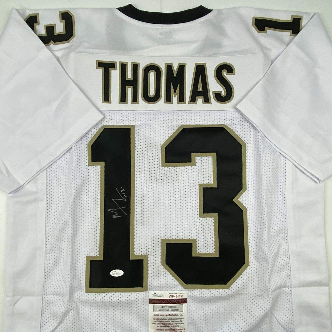 Autographed/Signed MICHAEL THOMAS New Orleans White Jersey JSA COA Auto