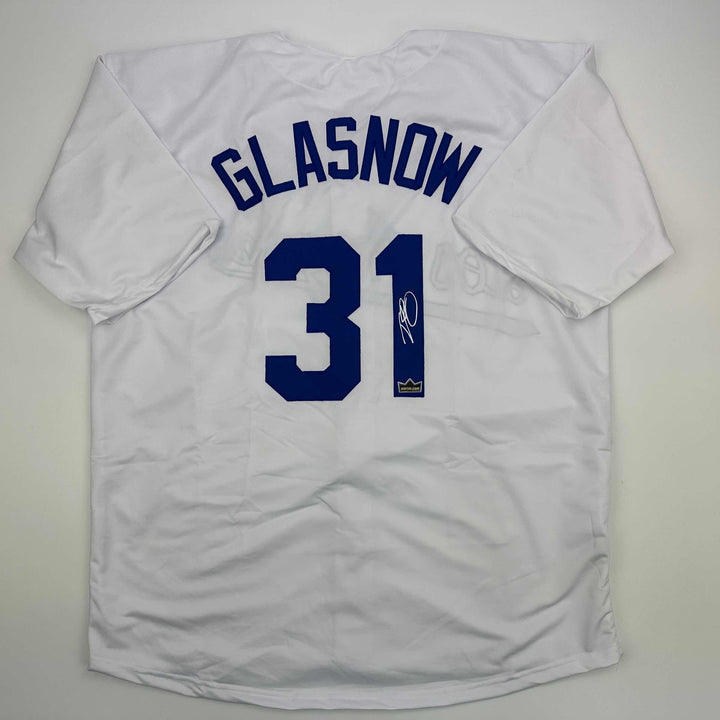 Facsimile Autographed Tyler Glasnow Los Angeles LA White Reprint Jersey Men's XL