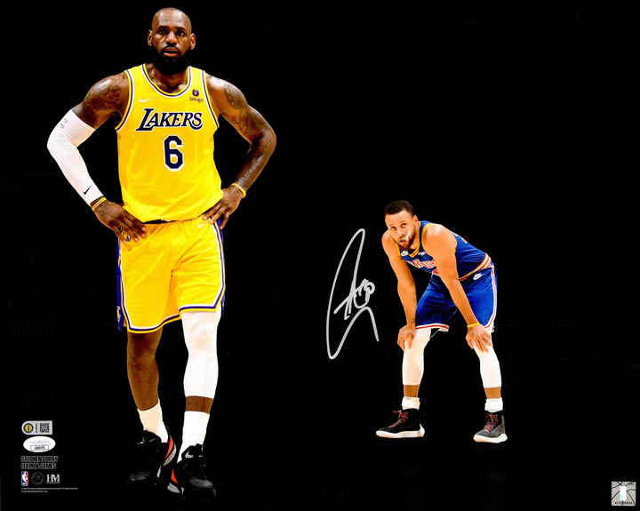 Stephen Curry Signed 16x20 Photo Golden State Warriors LeBron James JSA