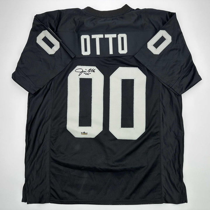 Facsimile Autographed Jim Otto Oakland Las Vegas Black Reprint Jersey Men's XL