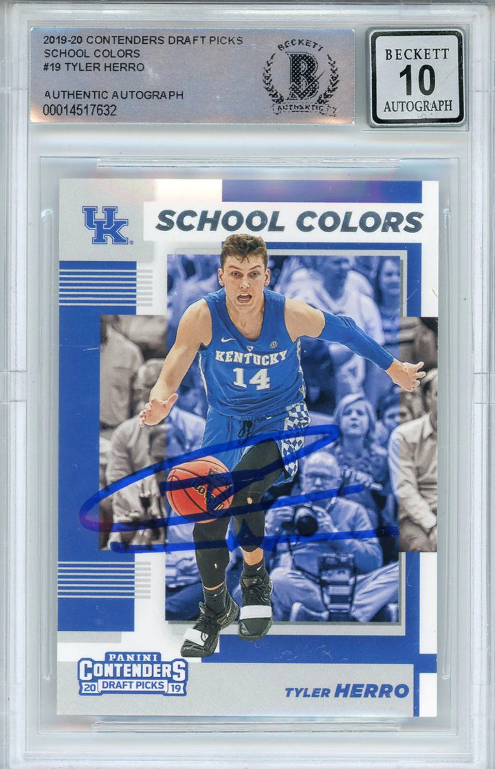 Tyler Herro Autographed 2019-20 Panini Contenders Draft Picks School Colors Rook