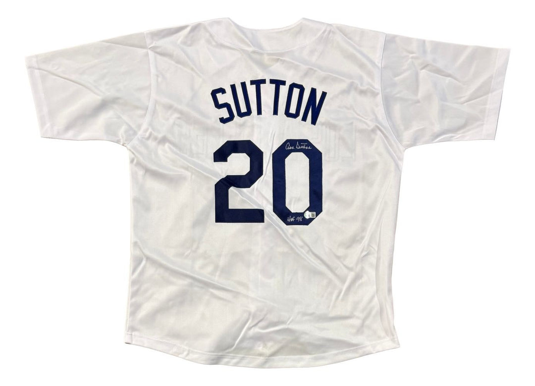 Don Sutton Los Angeles Signed White Baseball Jersey HOF 98 BAS