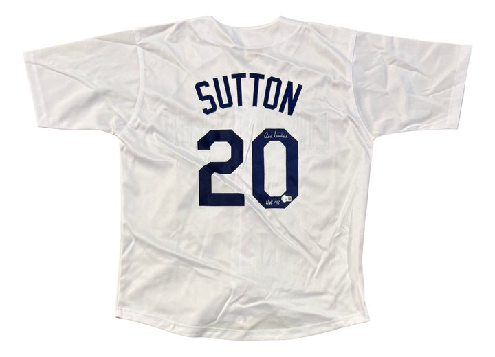 Don Sutton Los Angeles Signed White Baseball Jersey HOF 98 BAS