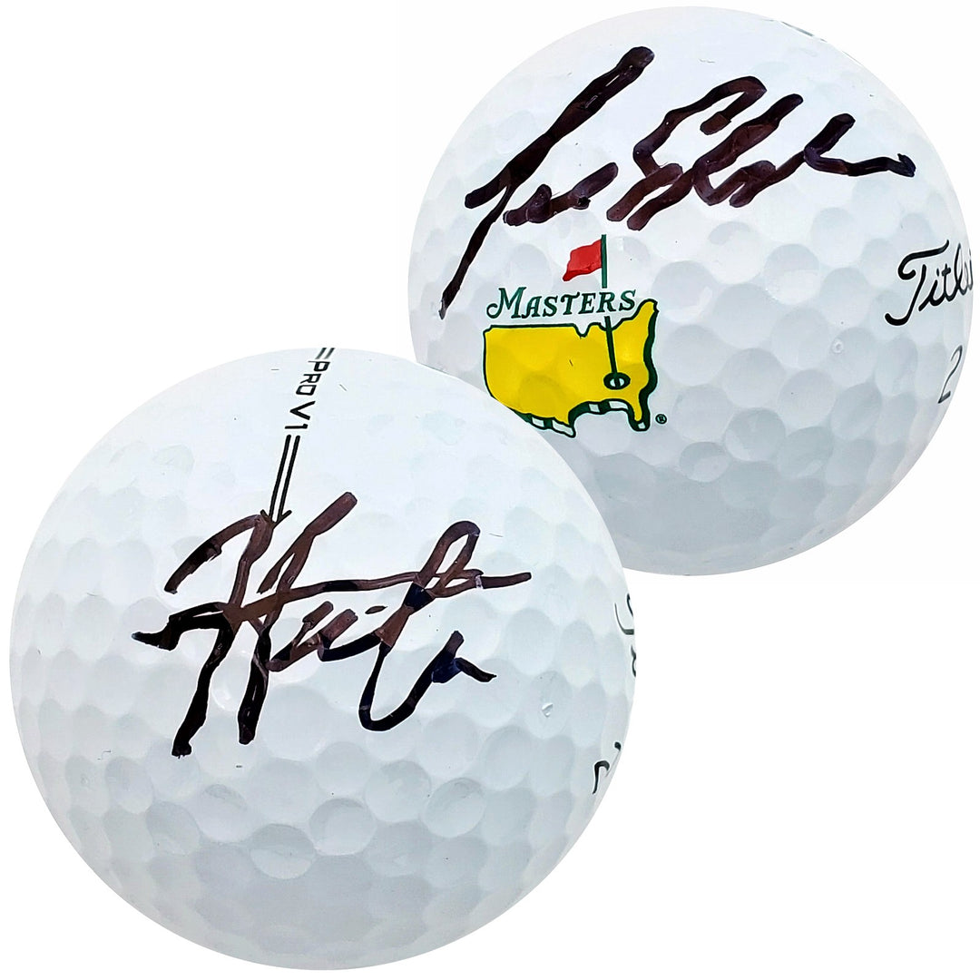 Hideki Matsuyama & Lee Elder Signed Titleist Masters Logo Golf Ball Beckett