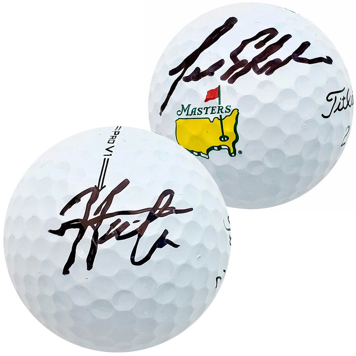 Hideki Matsuyama & Lee Elder Signed Titleist Masters Logo Golf Ball Beckett