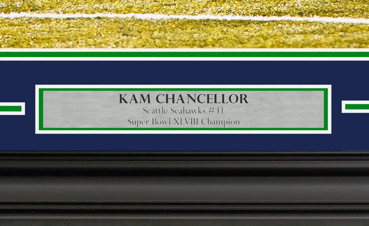 Kam Chancellor Signed Framed 16x20 Photo Seattle Seahawks SB XLVIII MCS Holo