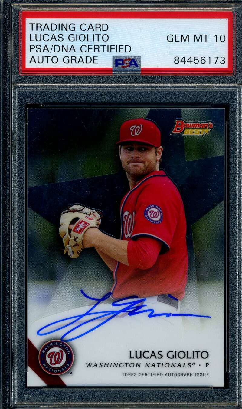 Lucas Giolito Gem Mint 10 PSA DNA Signed 2015 Bowmans Best Rookie Autograph