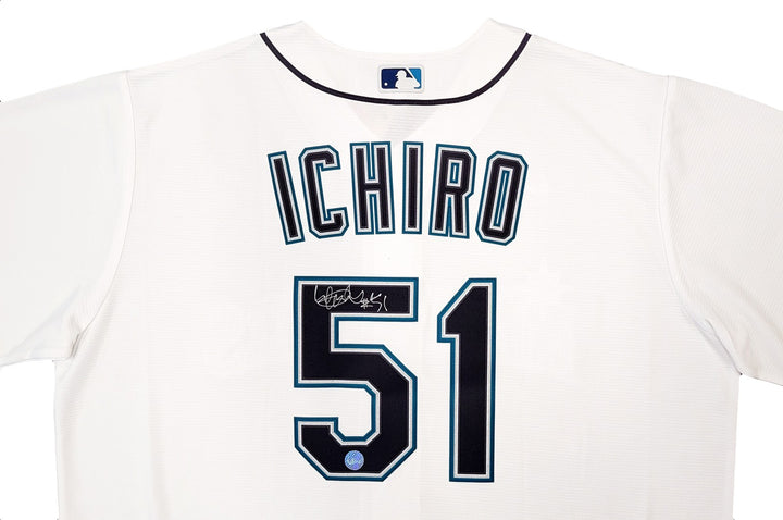 Seattle Mariners Ichiro Suzuki Signed White Nike Jersey Size XL "#51" IS Holo