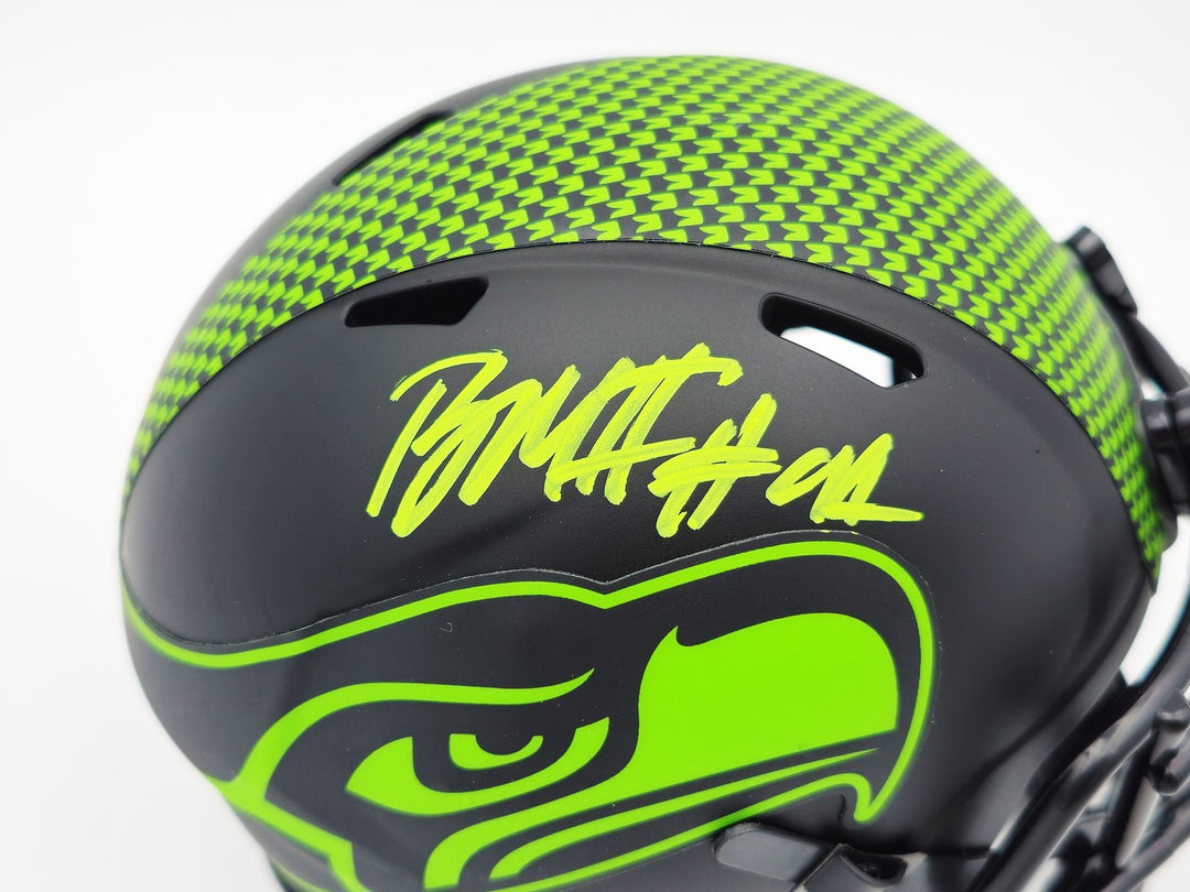 Byron Murphy II Signed Seattle Seahawks Eclipse Black Speed Mini Helmet MCS Holo