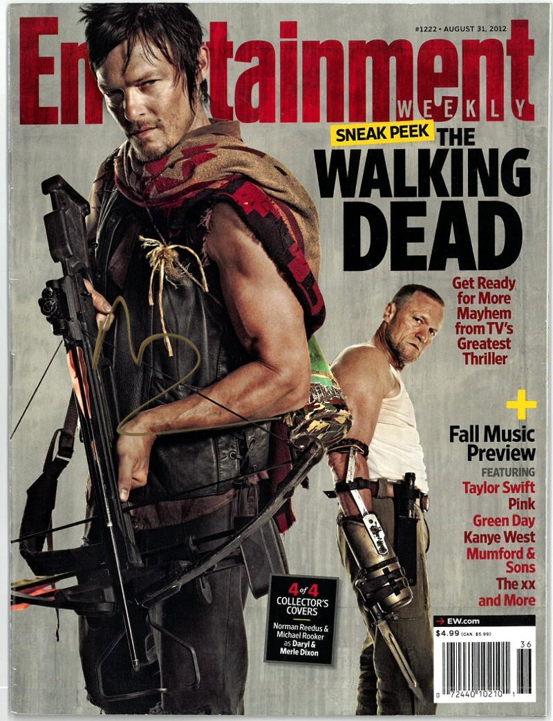 Norman Reedus signed 2012 Entertainment Weekly The Walking Dead Daryl Magazine