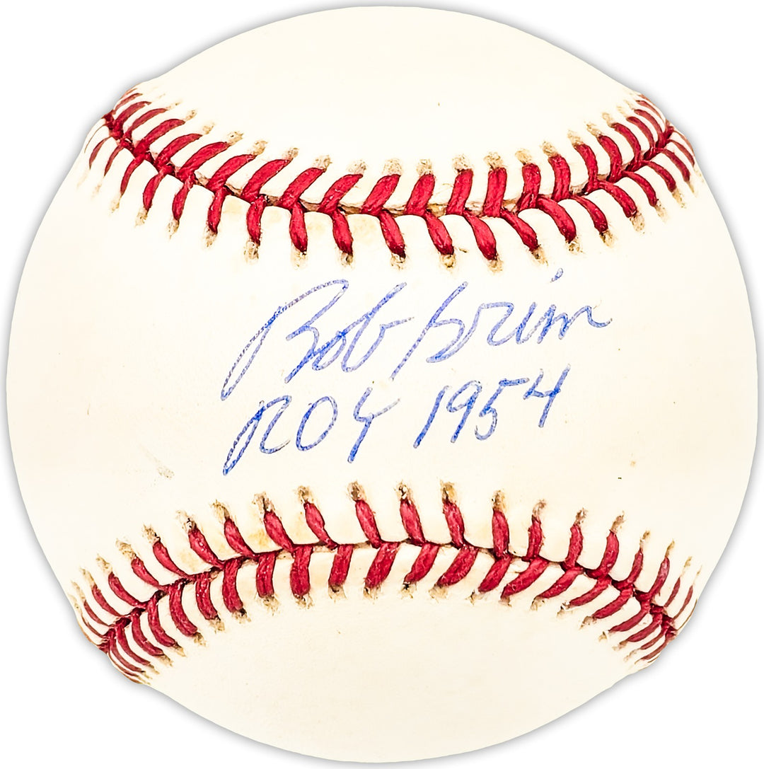Bob Grim Autographed AL Baseball New York Yankees "ROY 1954" Beckett QR #BM25322