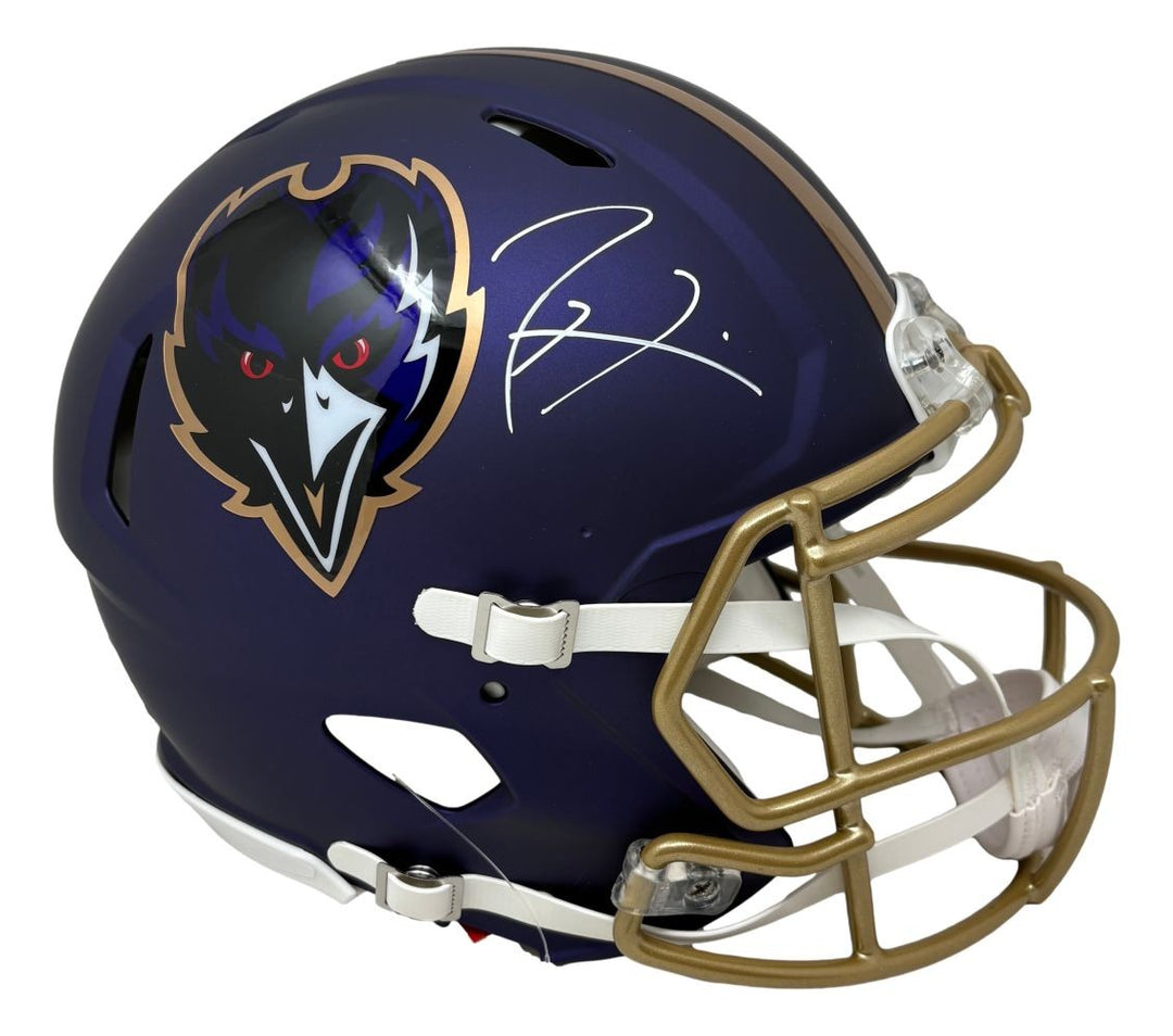 Ray Lewis Signed Baltimore Ravens FS Alternate Purple Authentic Speed Helmet BAS