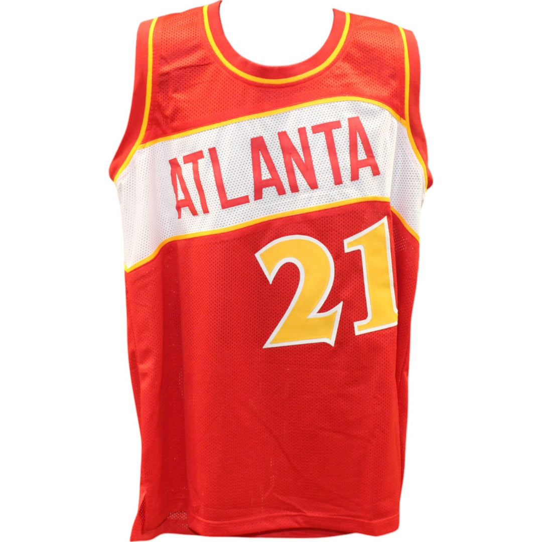 Dominique Wilkins Autographed Pro Style Red XL Jersey Beckett Witness 49735