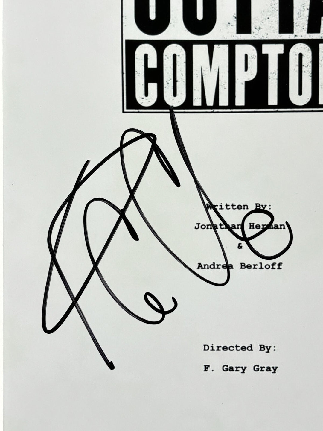 Ice Cube Autographed Script Straight Outta Compton Framed Collage BAS COA Photo