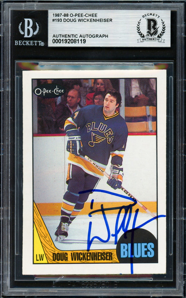 Doug Wickenheiser Signed 1987-88 O Pee Chee Card 193 St. Louis Blues Beckett