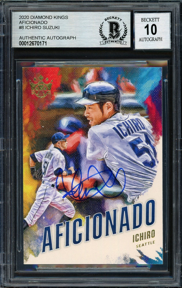 Ichiro Suzuki Auto 2020 Panini Diamond Kings Aficionado Card A-8 Sig 10 BAS