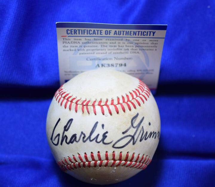 Charlie Grimm PSA DNA Coa Autograph Feeney National League Signed Baseball