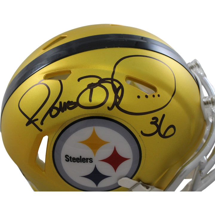 Jerome Bettis Signed Pittsburgh Steelers Blaze Mini Helmet Beckett WIT 57535