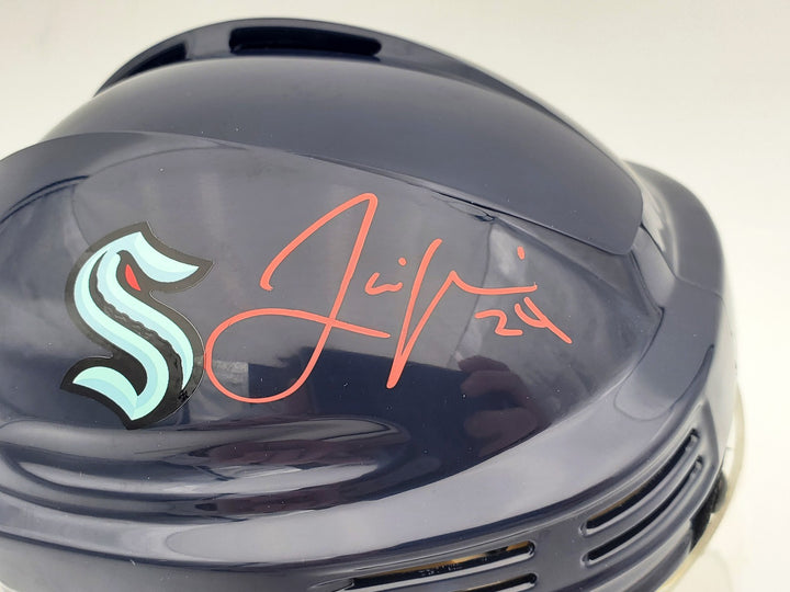 Jamie Oleksiak Autographed Signed Seattle Kraken Blue Mini Helmet Fanatics Holo