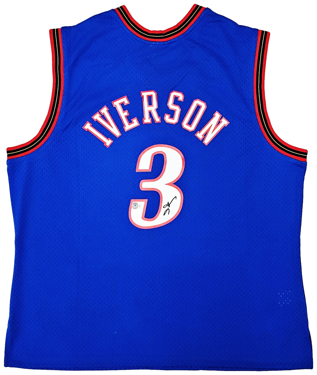 76ers Allen Iverson Auto Blue AUTH Mitchell Ness 99 HWC Swingman Jersey XXL BAS