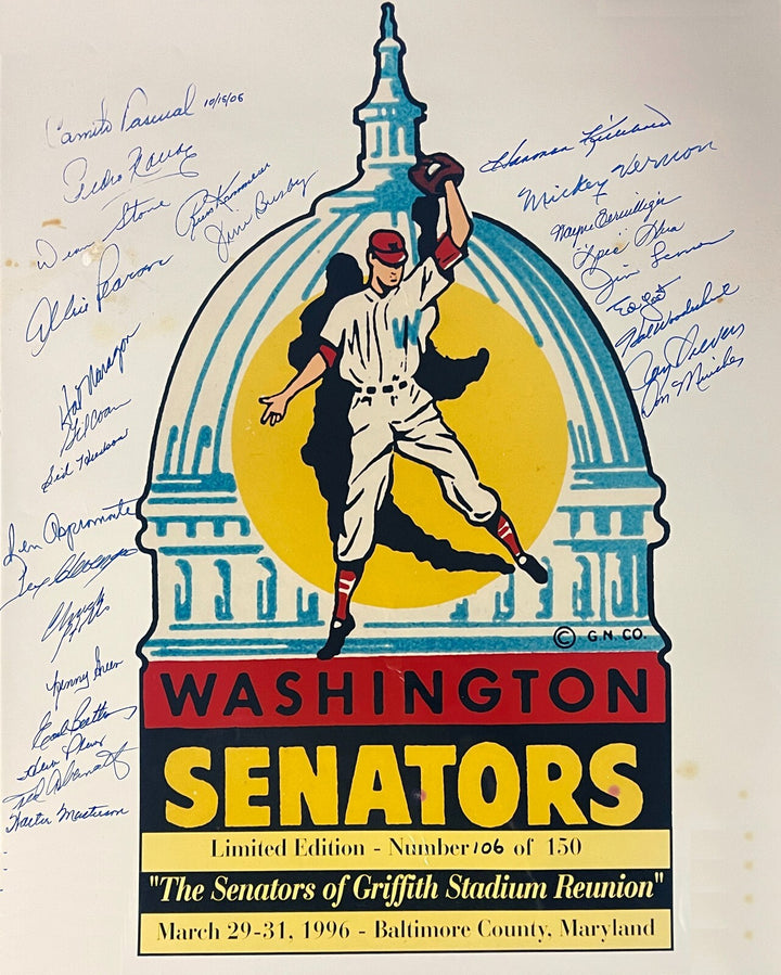 Washington Senators Griffith Stadium Reunion 16x20 Photo 26 sigs/150 Beckett Rev