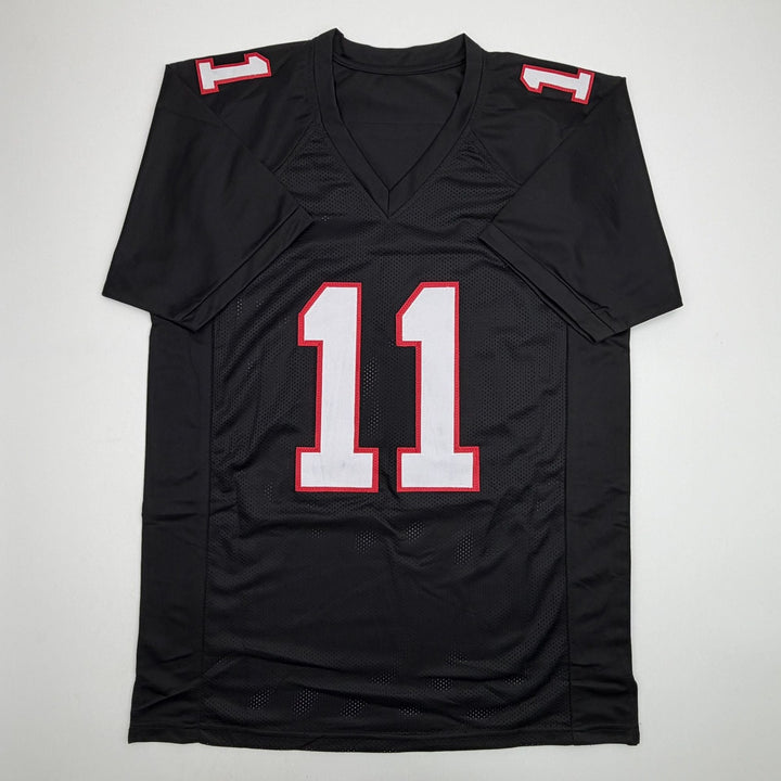 Autographed/Signed Julio Jones Atlanta Black Retro Jersey Beckett BAS COA
