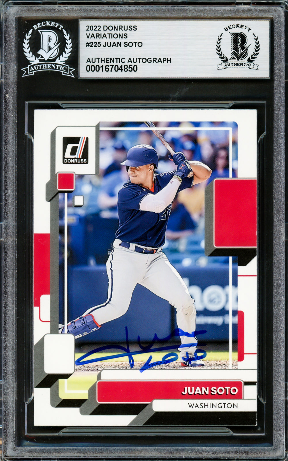 Juan Soto Signed 2022 Donruss Variations Card 225 Mets Beckett #16704850