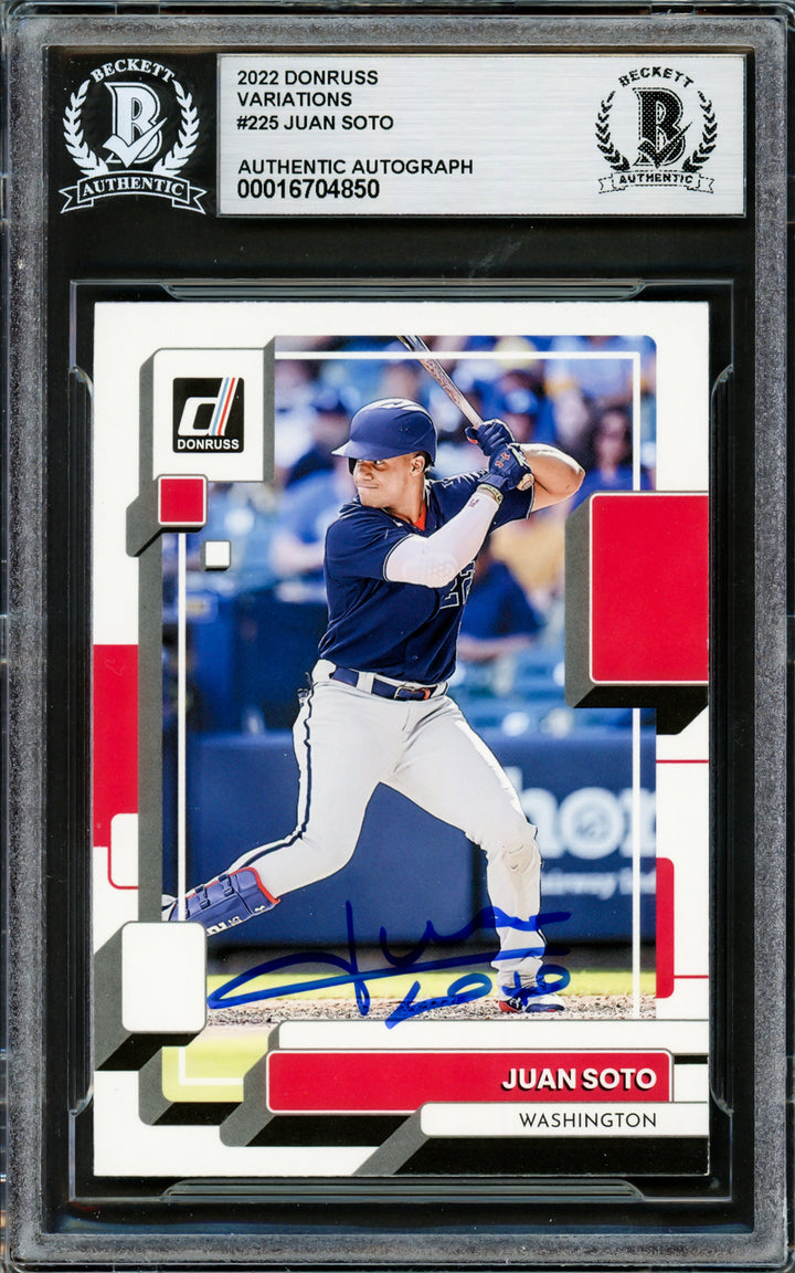 Juan Soto Signed 2022 Donruss Variations Card 225 Mets Beckett #16704850