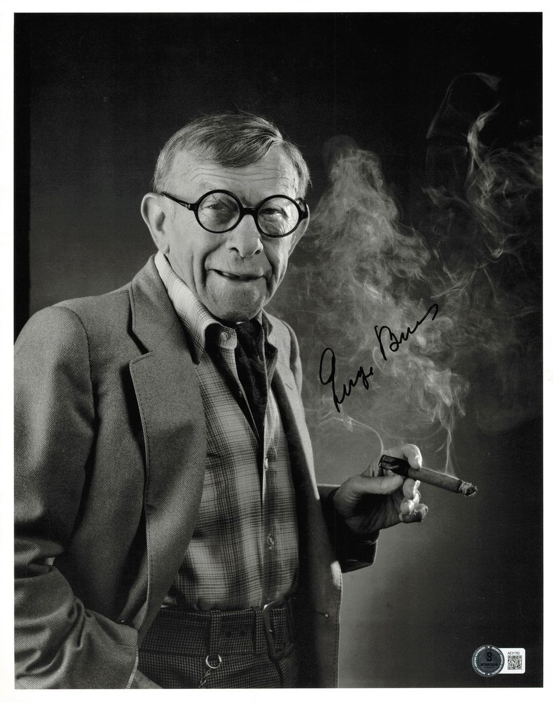George Burns Autographed Signed 11x14 Photo Actor Beckett BAS QR #AE31782