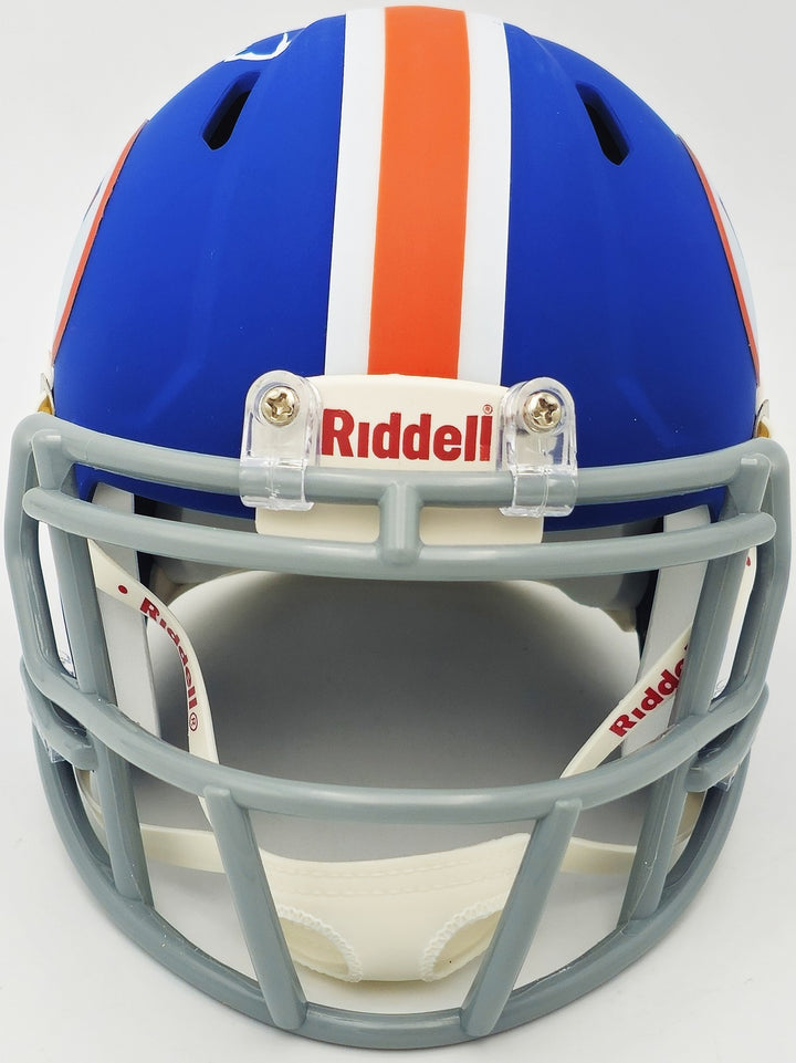 Steve Spurrier Auto Florida Gators Blue Throwback Speed Mini Helmet Beckett Wit