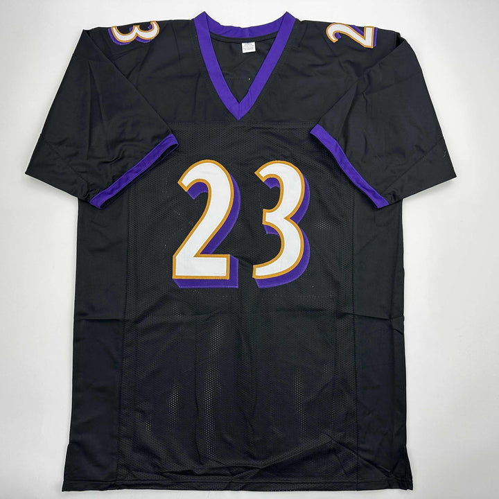 Autographed/Signed Willis McGahee Baltimore Black Jersey Beckett BAS COA