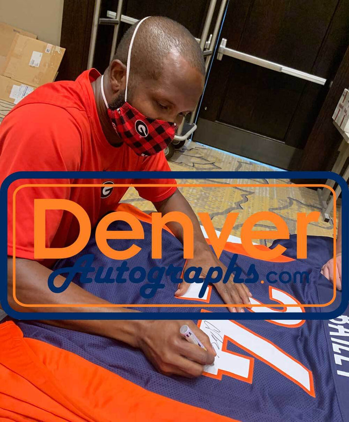 Champ Bailey Autographed/Signed Pro Style Blue XL Jersey BAS 30549
