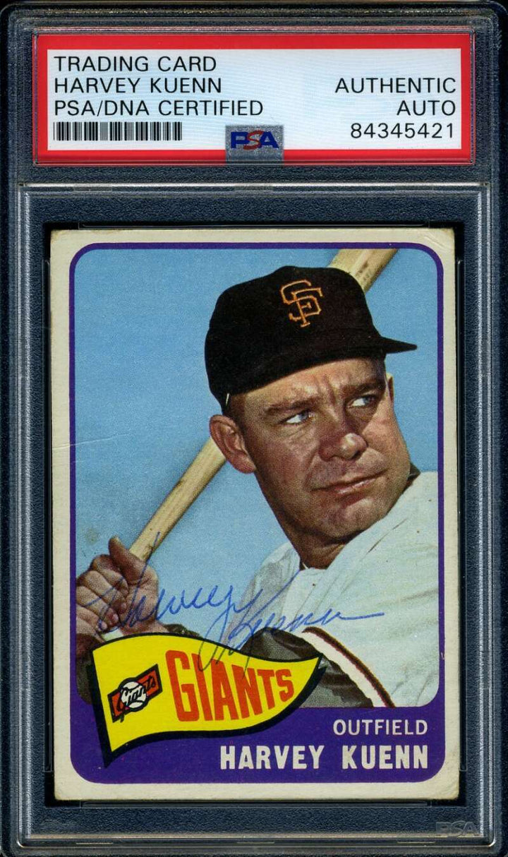 Harvey Kuenn PSA DNA Coa Signed 1965 Topps Autograph