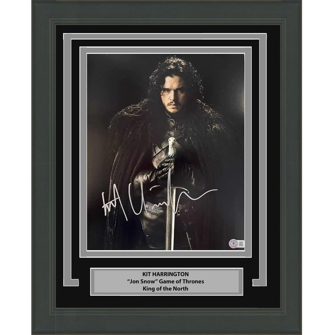 Framed Autographed/Signed Kit Harrington Jon Snow 11x14 Photo Beckett BAS COA #2