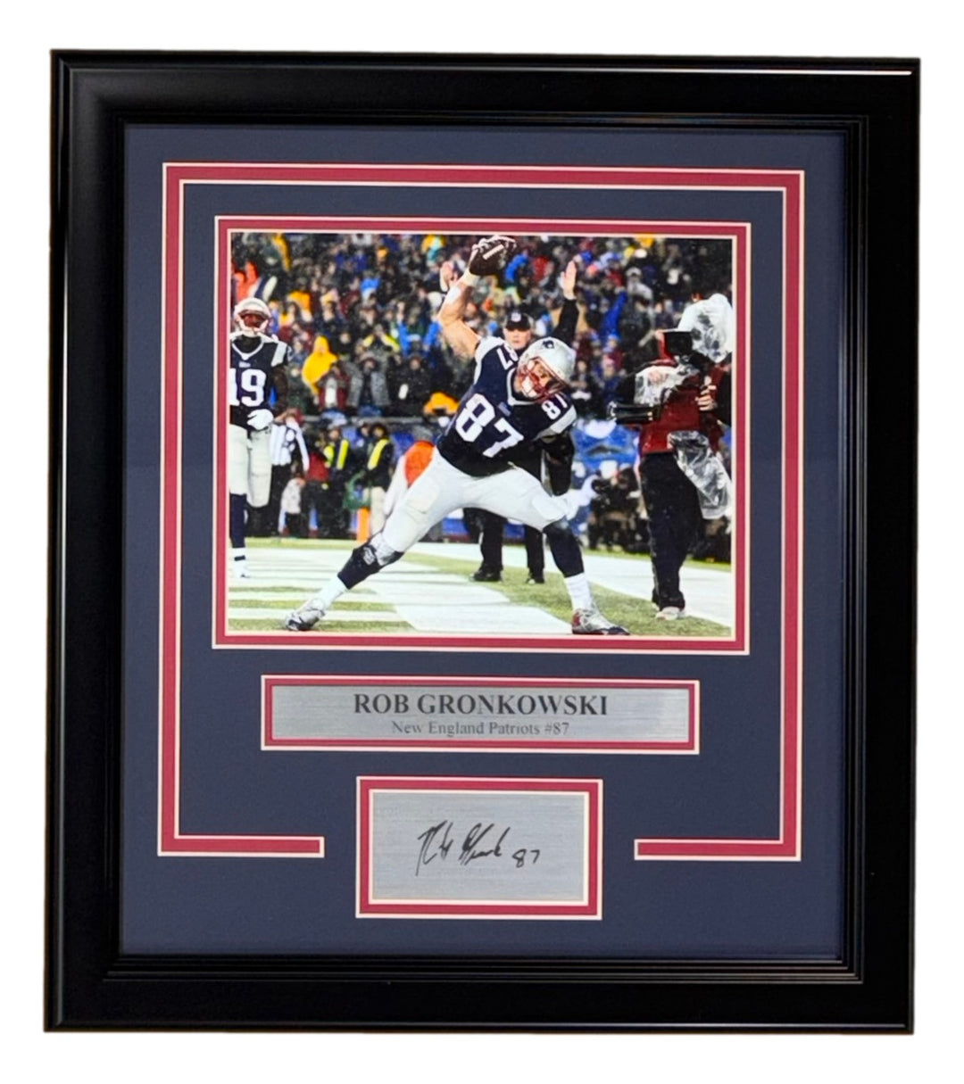 Rob Gronkowski Framed New England Patriots 8x10 Photo w/ Laser Signature