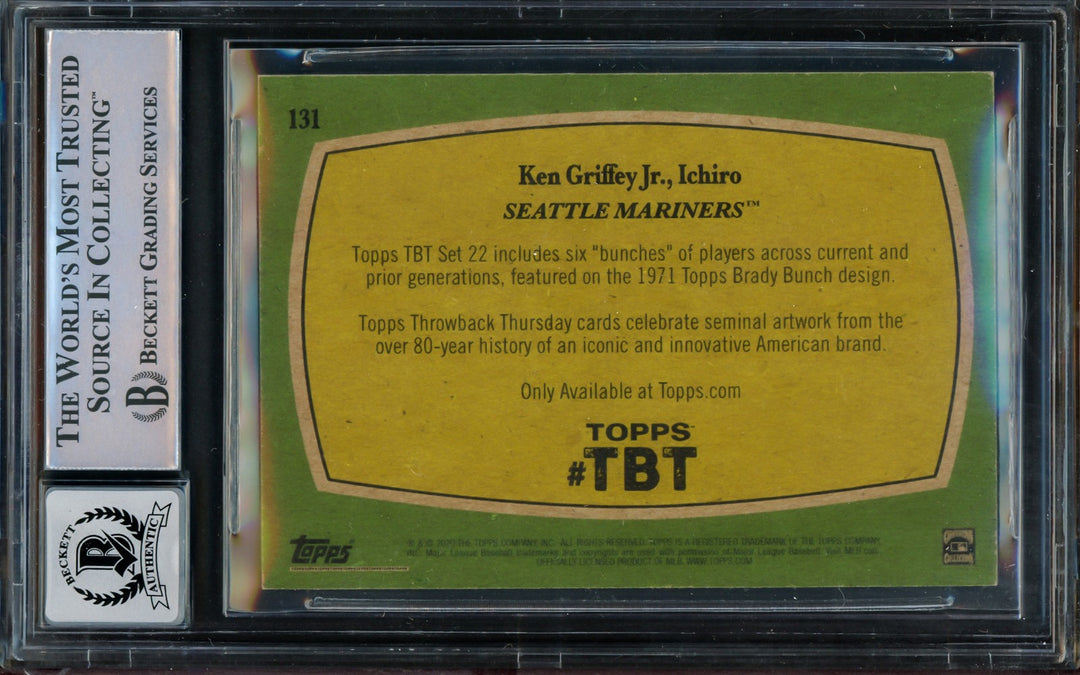 Ken Griffey Jr. Ichiro Suzuki Auto 2020 Topps Throwback Thursday Card 131 Sig 10