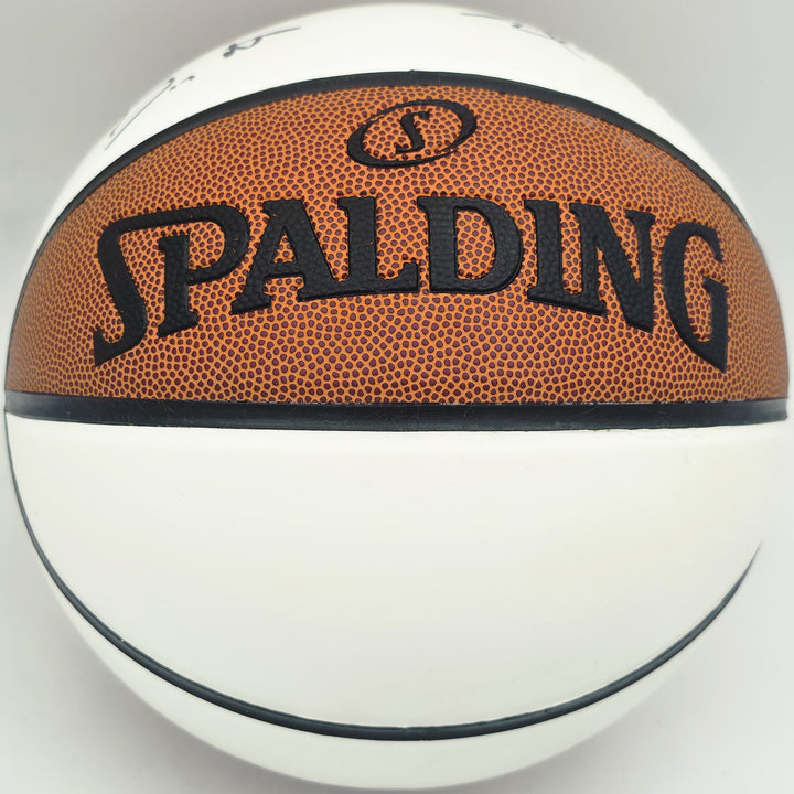 Gary Payton & Shawn Kemp Auto White Spalding Leather Basketball Supersonics BAS