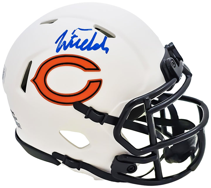 Justin Fields Signed Chicago Bears Lunar Eclipse White Speed Mini Helmet Beckett