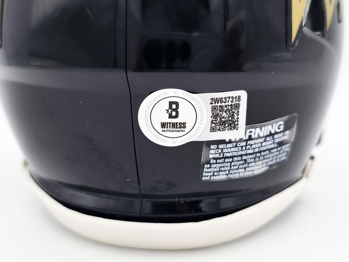 Terrell Suggs Auto Signed Baltimore Ravens Black Speed Mini Helmet Beckett Wit