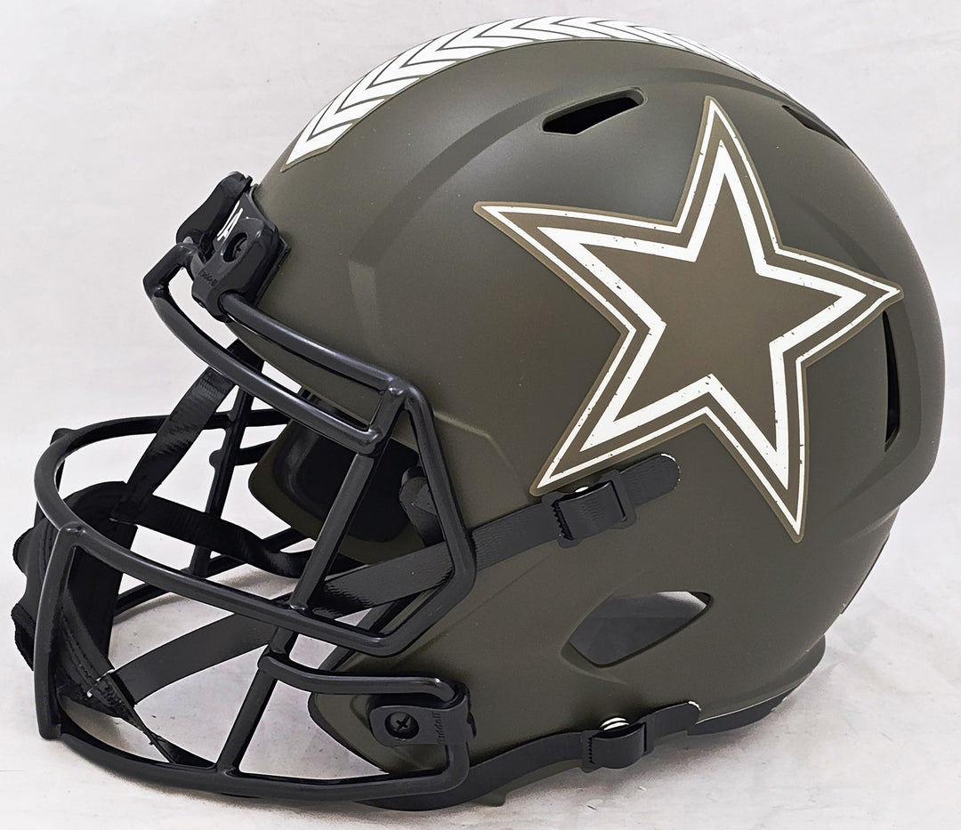 Roger Staubach Auto Cowboys Salute To Service Camo Full Size Rep Helmet Beckett