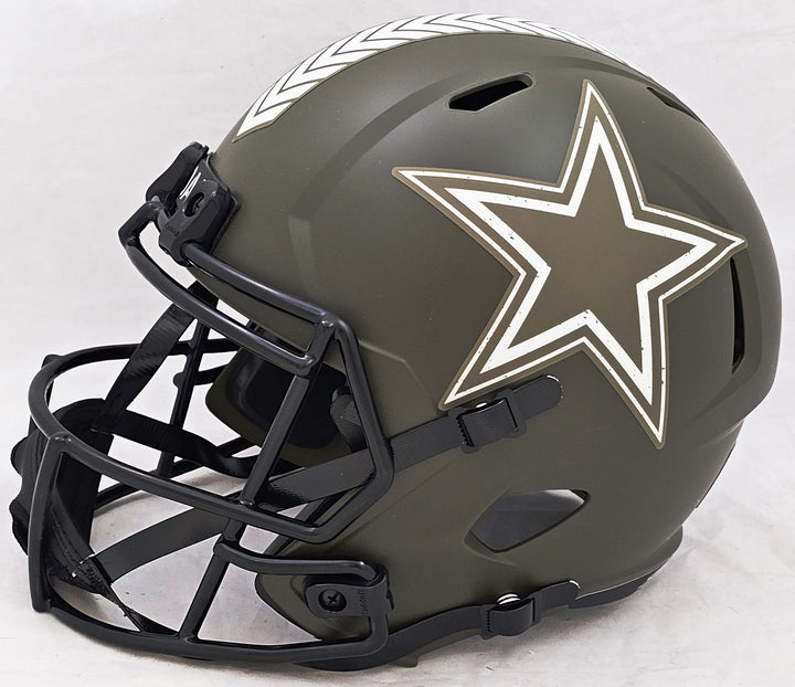 Roger Staubach Auto Cowboys Salute To Service Camo Full Size Rep Helmet Beckett