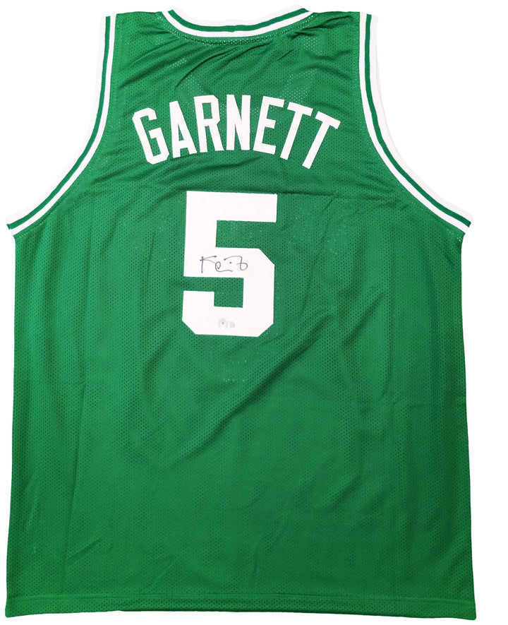 Boston Celtics Kevin Garnett Signed Green Jersey Beckett BAS QR