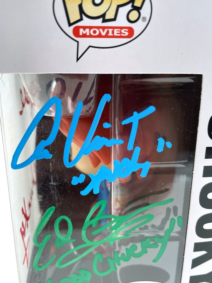 Chucky Funko Pop #1249 Autographed x3 Ed Gale Alex Vincent Edan Gross JSA COA