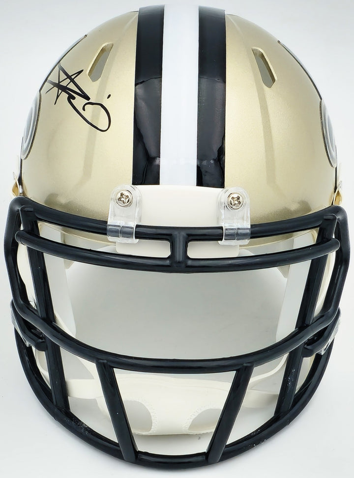Alvin Kamara Signed New Orleans Saints Gold Speed Mini Helmet Beckett Wit