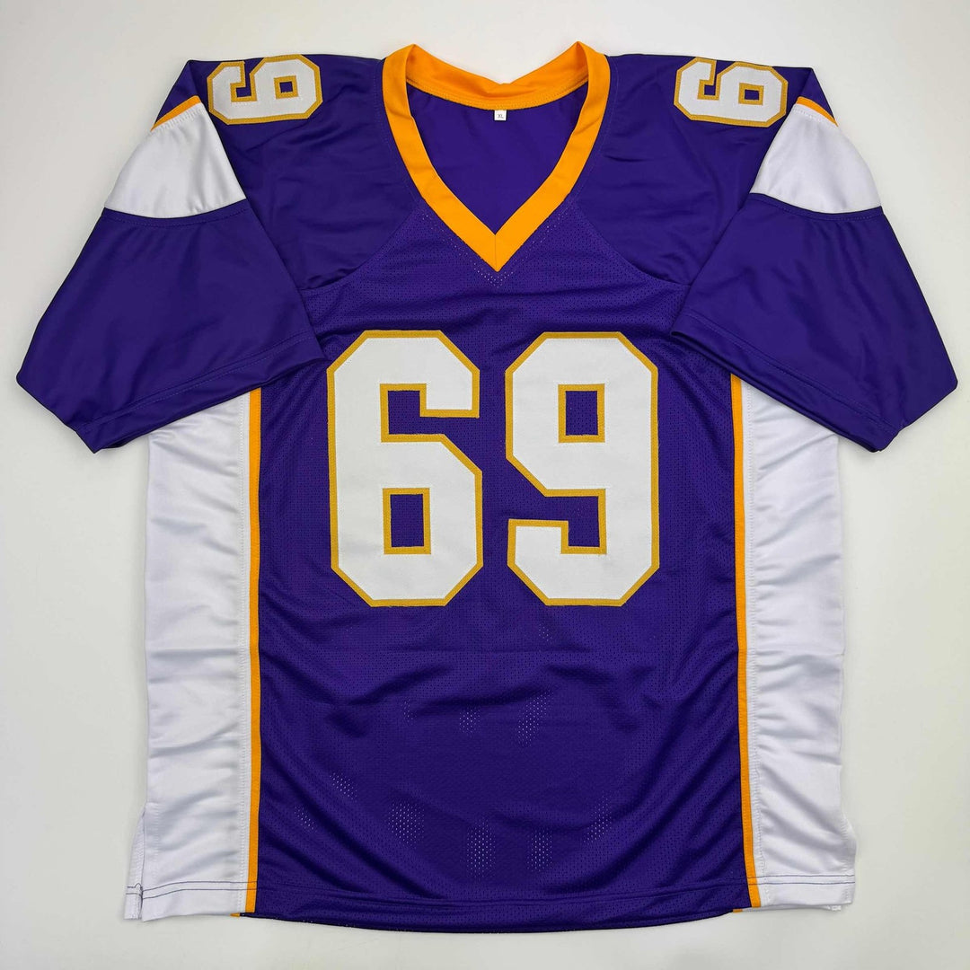 Autographed/Signed Jared Allen Minnesota Purple Jersey Beckett BAS COA