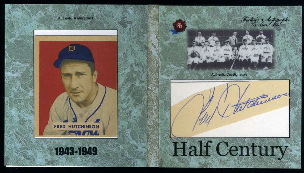 Fred Hutchinson Beckett Coa Signed 2020 Historic Autograph 1949 Bowman Autograph